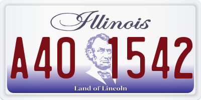 IL license plate A401542