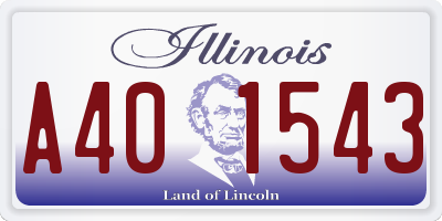 IL license plate A401543