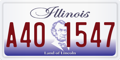 IL license plate A401547