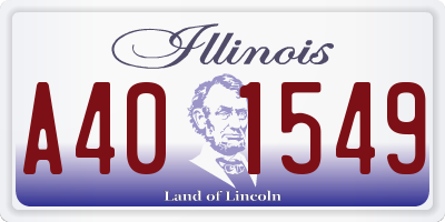 IL license plate A401549