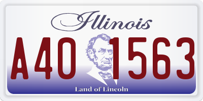 IL license plate A401563
