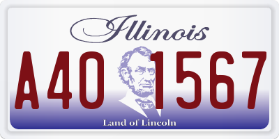 IL license plate A401567