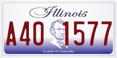 IL license plate A401577