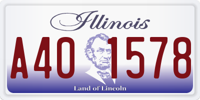 IL license plate A401578