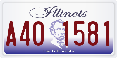 IL license plate A401581