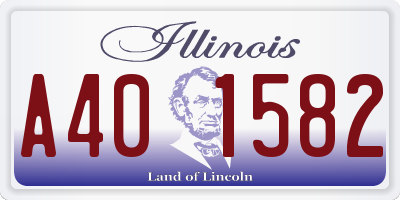 IL license plate A401582
