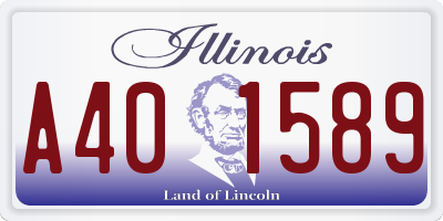IL license plate A401589