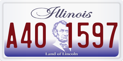 IL license plate A401597