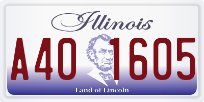 IL license plate A401605
