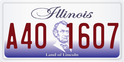 IL license plate A401607