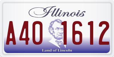 IL license plate A401612
