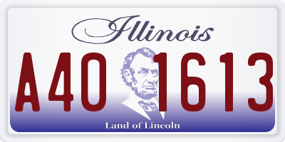 IL license plate A401613