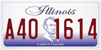 IL license plate A401614