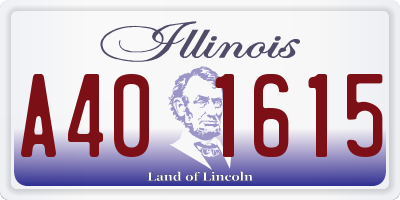 IL license plate A401615