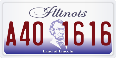 IL license plate A401616
