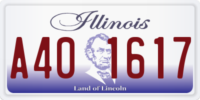 IL license plate A401617
