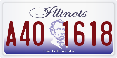 IL license plate A401618
