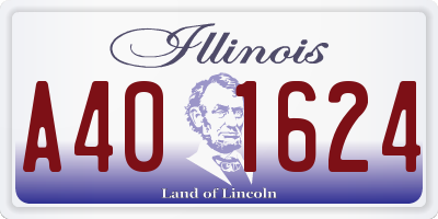 IL license plate A401624