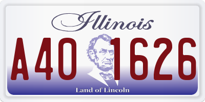 IL license plate A401626