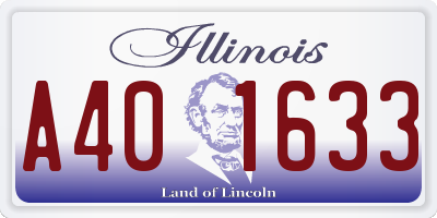 IL license plate A401633