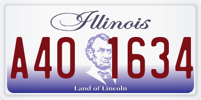 IL license plate A401634