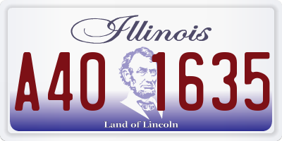 IL license plate A401635