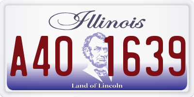IL license plate A401639