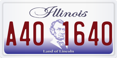 IL license plate A401640