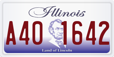 IL license plate A401642