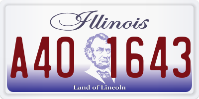 IL license plate A401643
