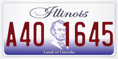 IL license plate A401645