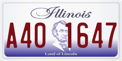 IL license plate A401647