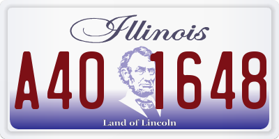 IL license plate A401648