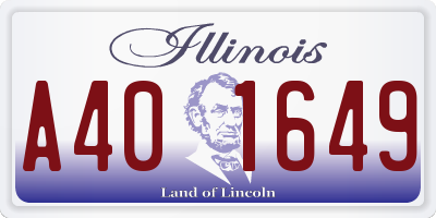 IL license plate A401649