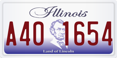 IL license plate A401654