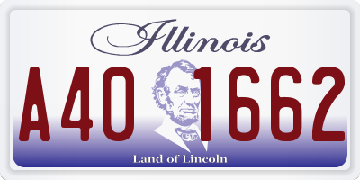 IL license plate A401662