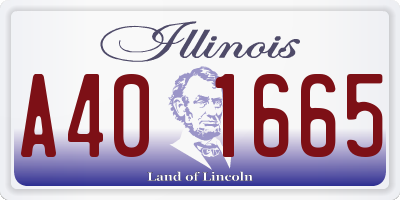 IL license plate A401665