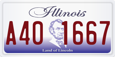 IL license plate A401667