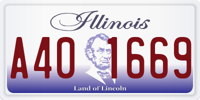 IL license plate A401669