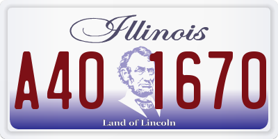 IL license plate A401670