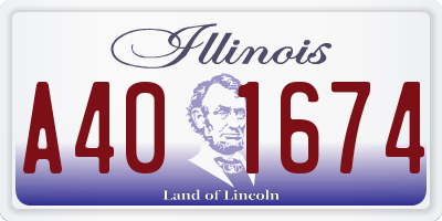 IL license plate A401674