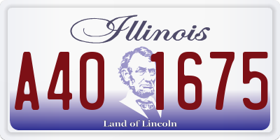 IL license plate A401675