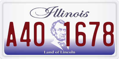 IL license plate A401678
