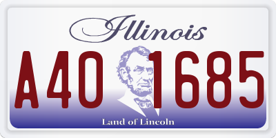 IL license plate A401685