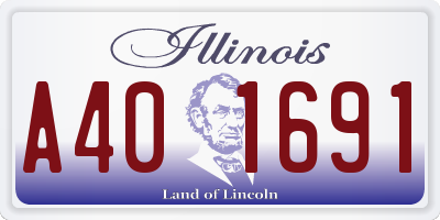 IL license plate A401691