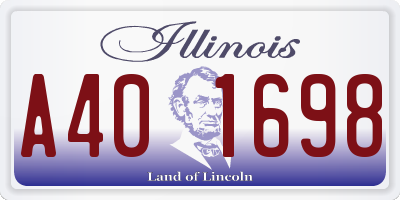 IL license plate A401698