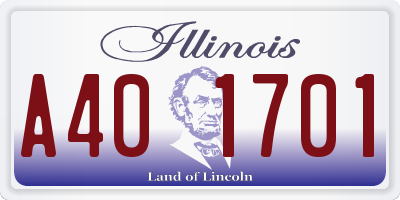 IL license plate A401701