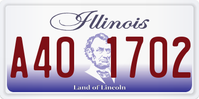 IL license plate A401702