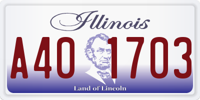 IL license plate A401703