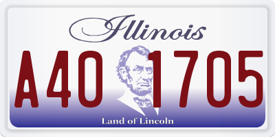 IL license plate A401705